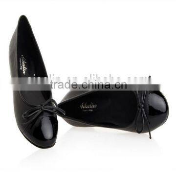 Office's Ladies Blackleather Flat Shoes Man for Ladies photo-3