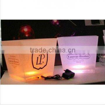 rectangle ice bucket/lighting wine bucket/plastic ice bucket with led light/plastic ice buckets with lids