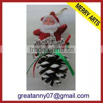 china yiwu wholesale market supplier christmas hanging decorative santa pinecone decorations