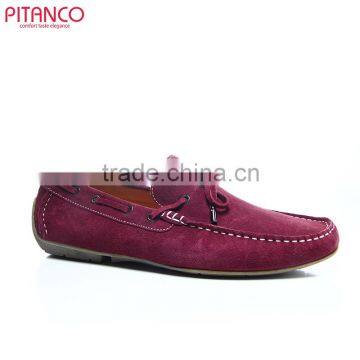 Fuchsia swded leather mens driver shoes