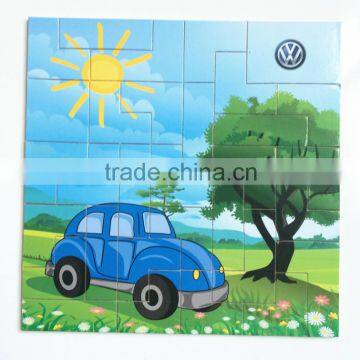 OEM wooden magnet jigsaw puzzle with cute picture for kids