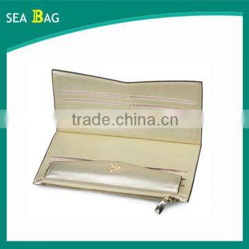 Summer Latest Style Long Golden pu Wallet Ladies Fancy Hand Purse Women Slim Wallet Soft photo-5