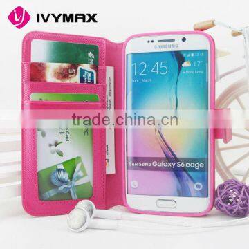 Wallet PU Leather Mobile Phone Case Manufacturer for Samsung Galaxy s6 Edge photo-4