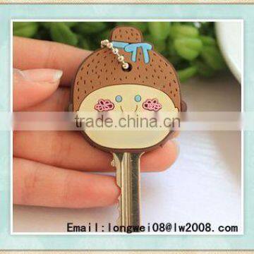 grandma shaped soft pvc ring keychain