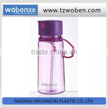 hot sale plastic drinking water bottle with silicone straw