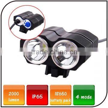 2000 lumen 4 mode rechargeable front led bicycle light waterproof bike light