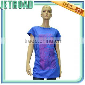 Women's Hip Long Blouse Cap Sleeves Ruffled Side Seam Designs for Fat Women photo-4