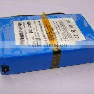 1200mA rechargeable 12V portable lithium battery