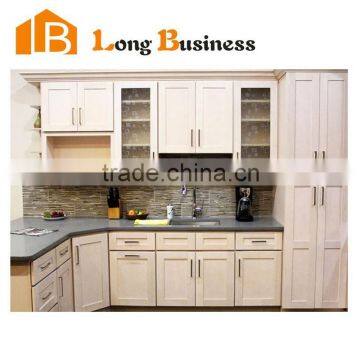 LB-JX1082 Small shaker white kitchen cabinet with glass doors