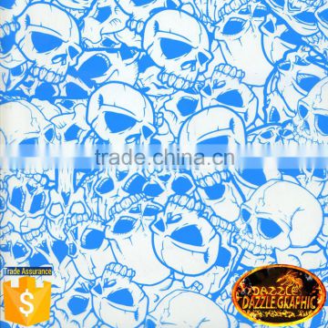 Factory Outlet Dazzle Graphic Skull Heads No.DGM-12282 Blue Film Water Transfer Film Hydro Dip Film