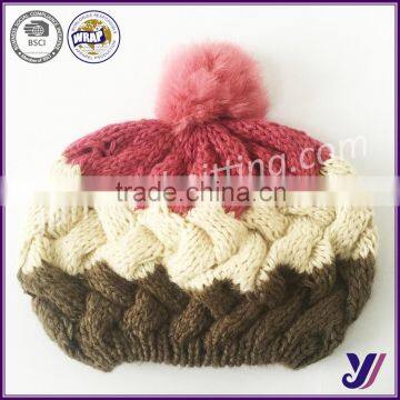 Fashion knitted hats Wool felt beret with pom poms factory professional sales (can be customized)