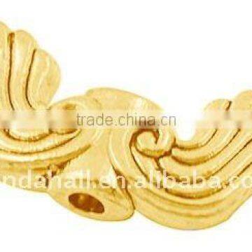 Tibetan Style Beads, Lead Free & Nickel Free, Wing, Golden, 19x7.5x3.5mm, hole: 1.5mm(TIBEB-EA9130Y-GLF)