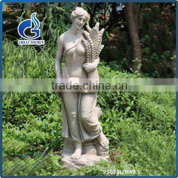 hotsale life-size female fiberglass women garden statue