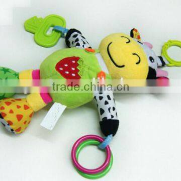 Plush educational toys/stuffed educational toy with rattles