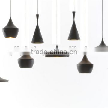 dining room black matte metal suspension light in different shape