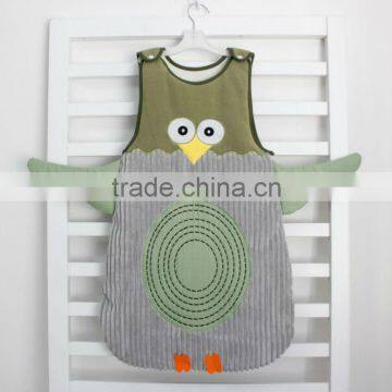 Owl design Baby Sleeping bag 100%cotton with embroidery