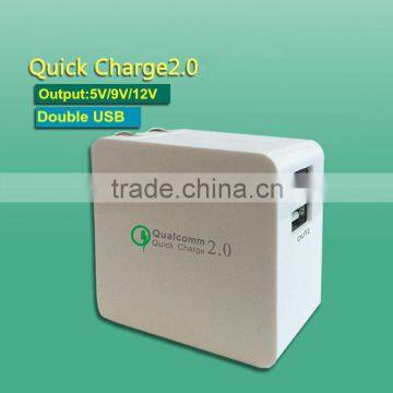 Double USB port quick travel charger