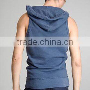 men's sleeveless gym hoodies / sleeveless street wear hoodies