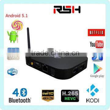 2016 Wholesale Android smart tv box set top box Android 5.1 IPTV box Smart media player Kodi fully loaded Addons 4K tv box