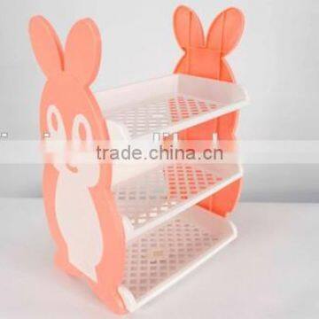 3-layers plastic large storage rack/3-layers detachable shelf/three layers combined shelf/Cartoon shelves/Rabbit shaped shelves