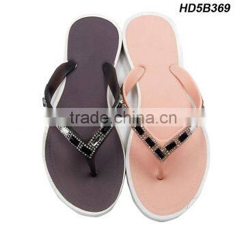 2016 New arrival pcu outsole beach flip flop slippers for women