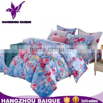 Colorful Flowers Printing Fashion Bedding Set with Duvet Cover Bed Sheet Pillowcases