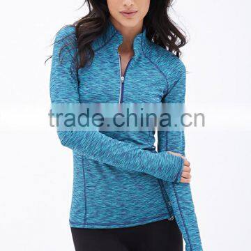 Great performance sportswear wholesale stretchable fabric ladies running plain hoodie jackets with thumb holes