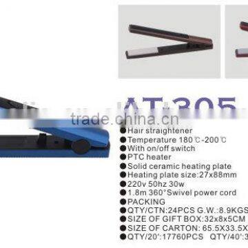 30W Fashion Hair Straightener / Professional Straightener/ Travel hair Straightener MODEL : 305