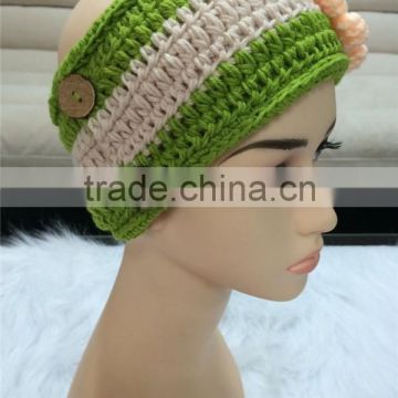 Knit Headband with Button flower