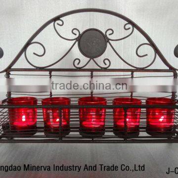 Factory Wholesale Customize Metal Candle Holder For 5pcs Glass Cups/ Metal Candle Stick