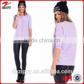 Fashion scoop neck oversized knitted sweater / woman sweater                        
                                                Quality Choice