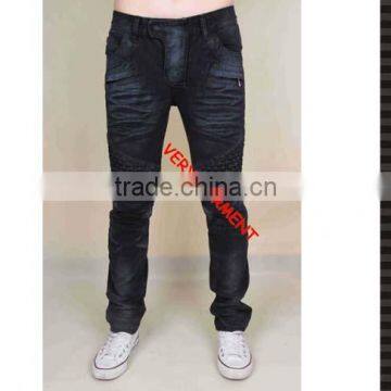 Hand Made High Quality Black Denim Pants Jeans Denim Jeans photo-2