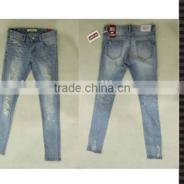 light blue skinny sexy ladies jeans top design