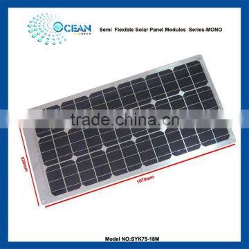 bendable solar panel for car use 75w solar pv panels