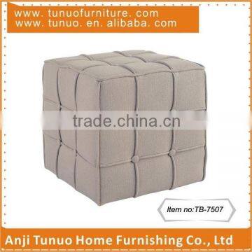 Square Fabric ottoman stool with piping around TB-7507