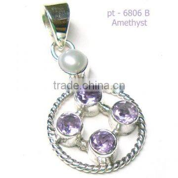 Amethyst pendant silver jewellery online wholesale silver jewellery