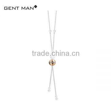 Factory Price Fast Delivery china wholesale fashion jewelry stainless steel and ceramic ball necklace