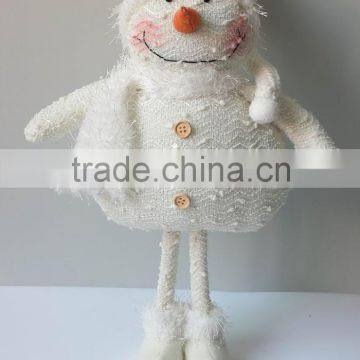 Hot sale eco-friendly middle size lovely white stuffed snowman toys dolls for sale