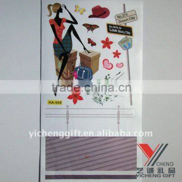 fashion city girl wall sticker