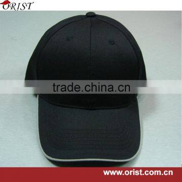 piping visor promotional baseball cap with ring brass buckle at back