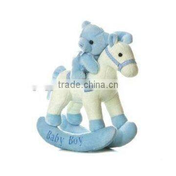 cute blue rocking horse toy