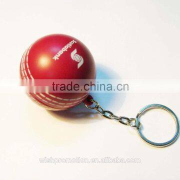 stress cricket ball with keychain pu stress cricket balll keychain cricket keychain pu toy