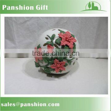 Ceramic decorative artificial flower ball with led light