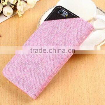 Classic Mix-color Cloth Material Case For IPhone 6s Luxury Stand With Card Slot