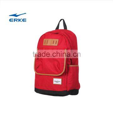 ERKE teenagers brand red blue yellow college school laptop backpack bag with front pocket side pocket for wholesale