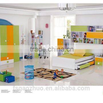 MDF with high gloss finish modern colorful multifunctional children bed room set