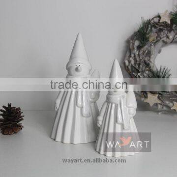 Paper Folding Ceramic Snowman Figurine Snow Man Decoration