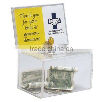 Acrylic Ballot Coin Donation Box with lock