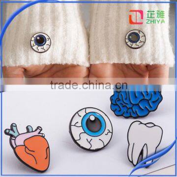 Unisex Europe Human Organ Heart Eye Teeth Oil Brooches Set Jewelry Accessories Pin Brooch