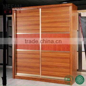 Acid resistant indonesia sandalwood 2 sliding door wardrobe closet bedroom design